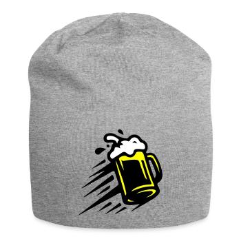 Beer Beer Mug Icon - Jersey Beanie - heather grey - Front