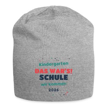 Kindergarten das war's Schule 2026 - Einschulung - Jersey-Beanie - Grau meliert - Vorne