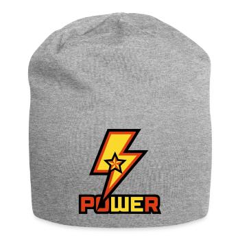 Power Lightning Star Logo - Jersey Beanie - heather grey - Front