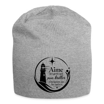 aime les gens qui pour briller n'éteignent pas l - Bonnet en jersey - gris chiné - Devant