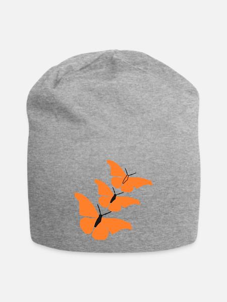 3_schmetterlinge_22 - Jersey Beanie - heather grey