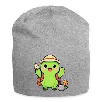 Cactus explorateur avec sac à dos - Bonnet en jersey - gris chiné - Devant