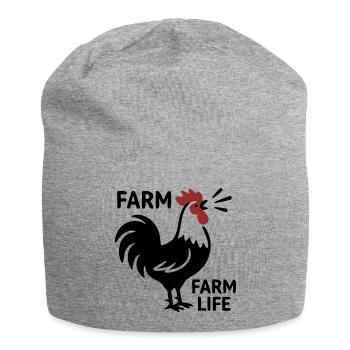Rooster Farm Life Logo - Jersey Beanie - heather grey - Front