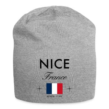Nice, France, Coordonnées Souvenir de voyage - Bonnet en jersey - gris chiné - Devant