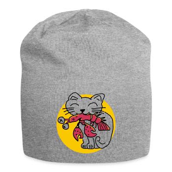 CancerCat - Jersey-Beanie - Grau meliert - Vorne