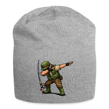 Dabbing Angler - Jersey-Beanie - Grau meliert - Vorne