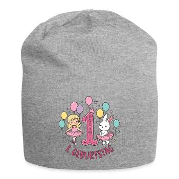 1. Geburtstag Ballerina  - Jersey-Beanie - Grau meliert - Vorne