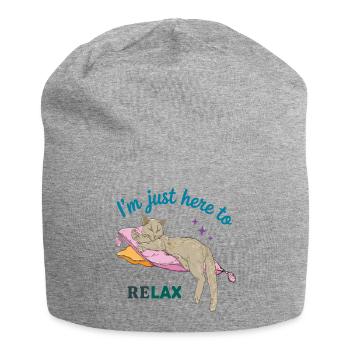 Entspannte Katze  - Jersey-Beanie - Grau meliert - Vorne