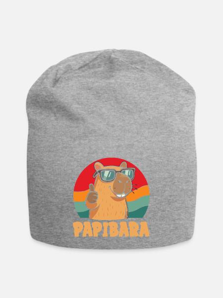 Life is Better with Capybaras - Süßes Nagetier - Jersey-Beanie - Grau meliert