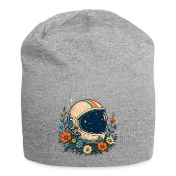 Cosmos Flowers Astronaut Helmet - Jersey Beanie - heather grey - Front
