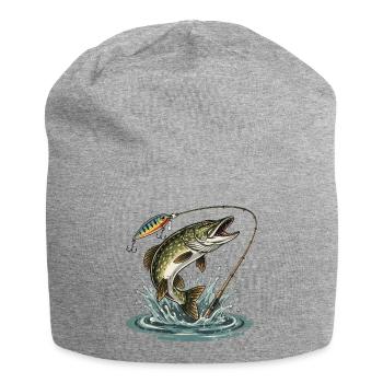 FISHING. WAIT. CATCH. - Jersey Beanie - heather grey - Front