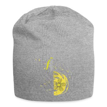 Flower Spiral Ornament - Jersey Beanie - heather grey - Front