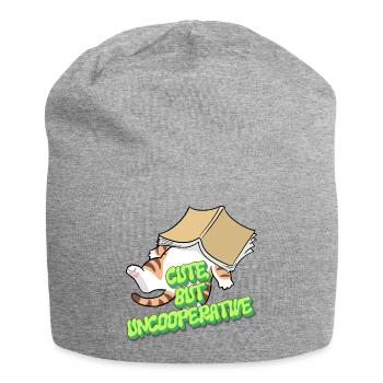 Cute But Uncooperative Cat - Jersey Beanie - heather grey - Front