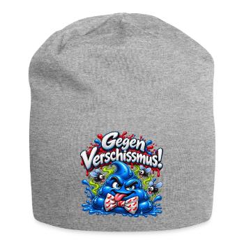 Gegen Faschismus - Verschissmus - Jersey-Beanie - Grau meliert - Vorne