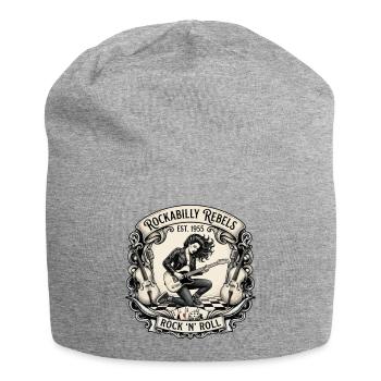 Rockabilly Rebellen 1955 Motiv - Jersey-Beanie - Grau meliert - Vorne