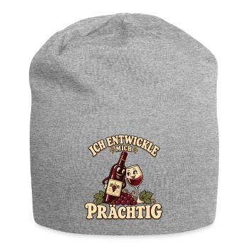 Ich entwickle mich prächtig Wein Retro Design - Jersey-Beanie - Grau meliert - Vorne