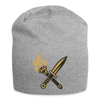 Schwert Fackel Wappen Logo - Jersey-Beanie - Grau meliert - Vorne