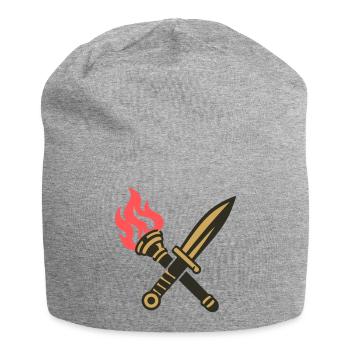 Schwert Fackel Wappen Logo - Jersey-Beanie - Grau meliert - Vorne