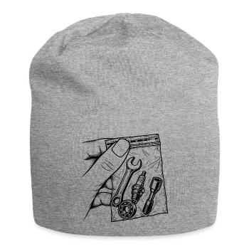 Mechanische Sucht – Pouch Tools Candle Key - Jersey-Beanie - Grau meliert - Vorne