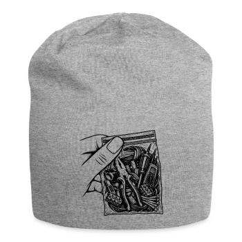 Suchtelektriker – Beutelzangenmultimeter - Jersey-Beanie - Grau meliert - Vorne