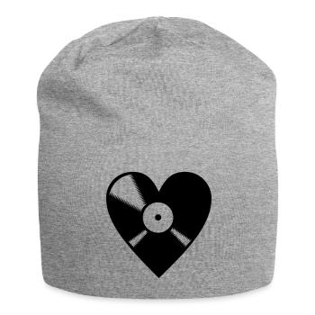 LOVE VINYL - Jersey Beanie - heather grey - Front