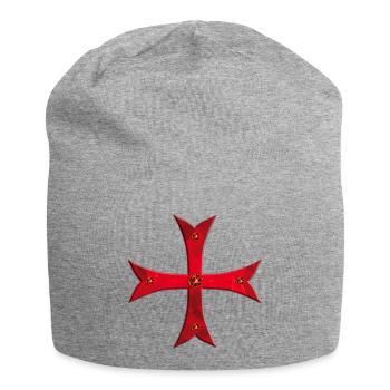 Rubis croix rouge des Templiers - Bonnet en jersey - gris chiné - Devant