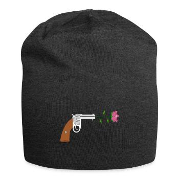 Paix pistol rose no war flower power peace colt - Bonnet en jersey - charbon - Devant
