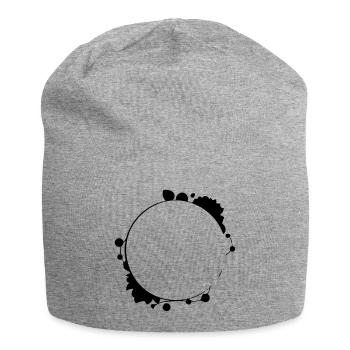 Leaves flowers flower wreath flower tendril - Jersey Beanie - heather grey - Front