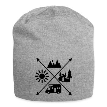 Wohnmobil - Jersey-Beanie - Grau meliert - Vorne