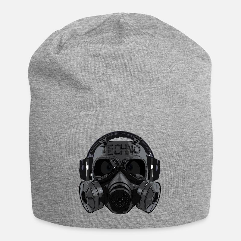 Dark Techno Head Masque à gaz Casque - Bonnet en jersey - gris chiné