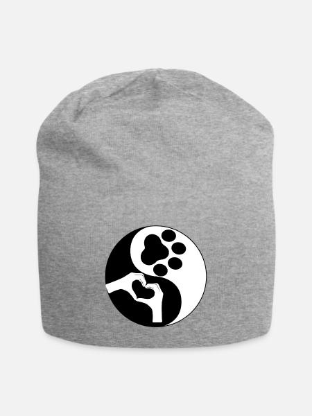 Yin Yang Human/Animals - Jersey Beanie - heather grey
