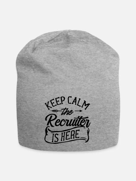 Bleib Ruhig Der Recruiter Ist Hier Beruf - Jersey-Beanie - Grau meliert