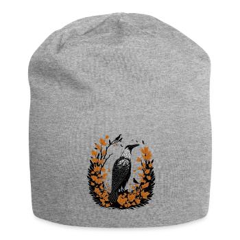 Raven in Autumn - Jersey Beanie - heather grey - Front