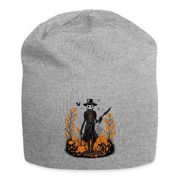 Der Schnitter im Laub - Jersey-Beanie - Grau meliert - Vorne