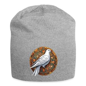 Dove of Peace - Jersey Beanie - heather grey - Front
