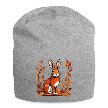 Lapin d’automne - Bonnet en jersey - gris chiné - Devant