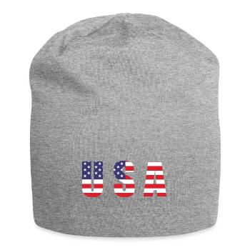 Drapeau américain - Bonnet en jersey - gris chiné - Devant