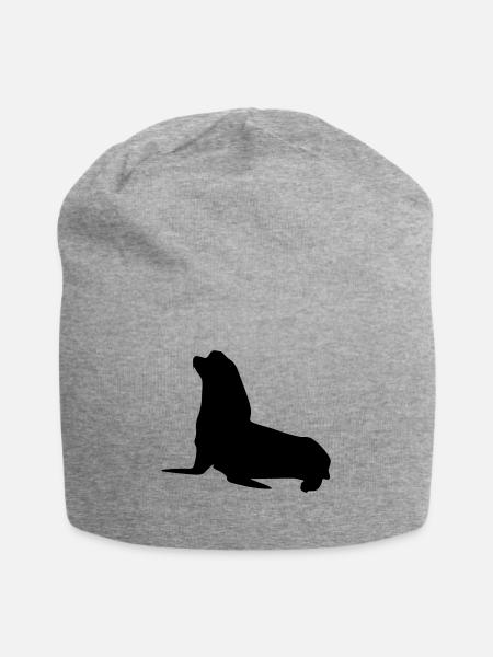 robbe tier - Jersey-Beanie - Grau meliert