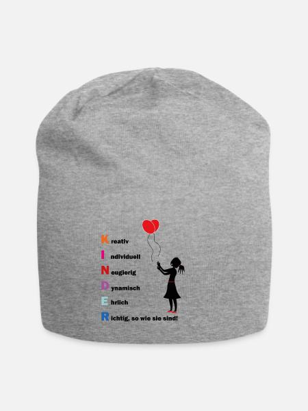 Kinder sind - Jersey-Beanie - Grau meliert