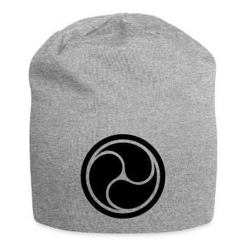Triple Yin Yang, wheel of joy, Trinity symbol - Jersey Beanie - heather grey - Front
