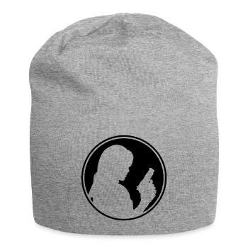 Woman pistol silhouette circle - Jersey Beanie - heather grey - Front