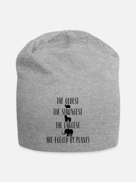 The oldest the strongest the largest Vegan Essen - Jersey-Beanie - Grau meliert