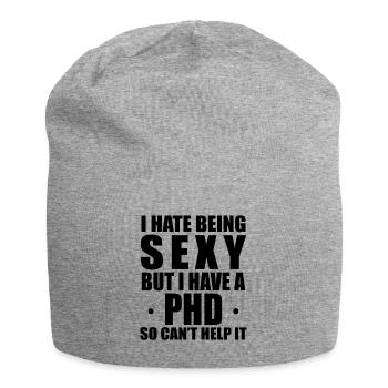 Phd sexy saying doctor gift - Jersey Beanie - heather grey - Front