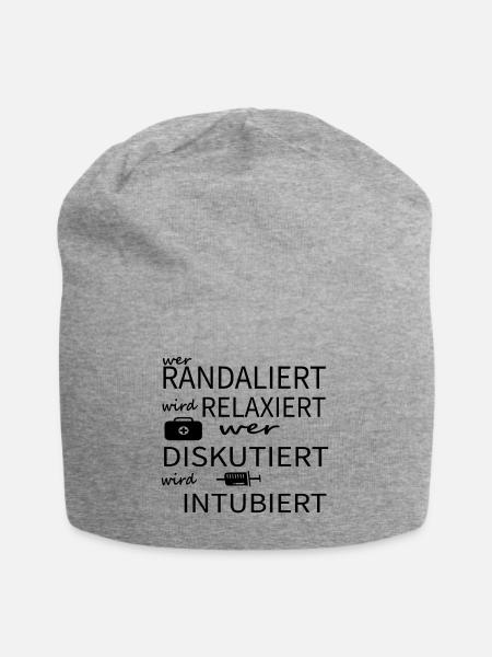 Wer randaliert wird relaxiert wer diskutiert Arzt - Jersey-Beanie - Grau meliert