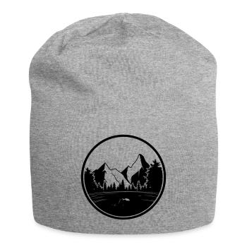 berge natur logo wald - Jersey-Beanie - Grau meliert - Vorne