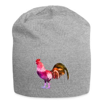 coq polygon coloré coq coq - Bonnet en jersey - gris chiné - Devant