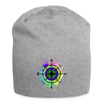 Boussole multicolore Symbole Travel Taches de couleur - Bonnet en jersey - gris chiné - Devant