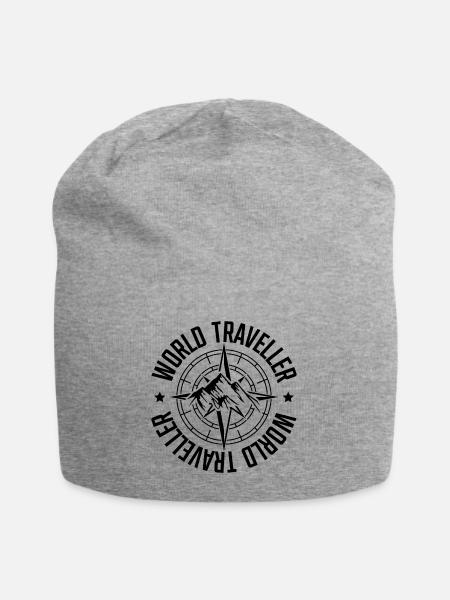 Travel Compass Travel - Jersey Beanie - heather grey