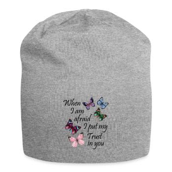 When I am afraid I put my Trust in you Cadeau - Bonnet en jersey - gris chiné - Devant