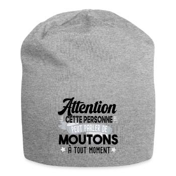 Mouton mouton brebis campagne ferme cadeau humour - Bonnet en jersey - gris chiné - Devant